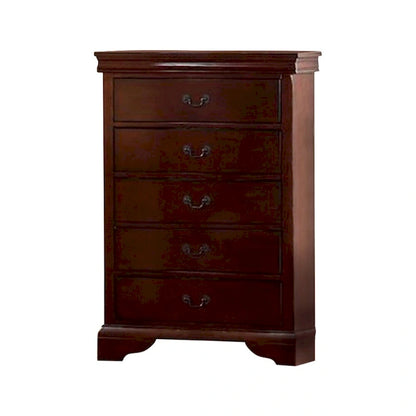 Decorously Functional Pine Wood, Plywood & Birch Veneer Chest, Cherry