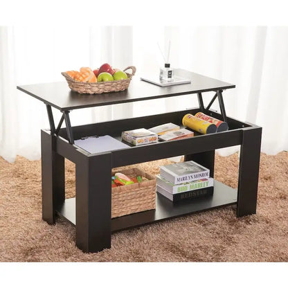 Table basse moderne en bois avec plateau relevable