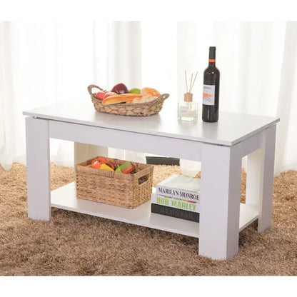 Table basse moderne en bois avec plateau relevable