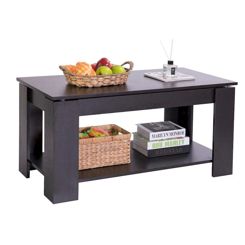 Table basse moderne en bois avec plateau relevable