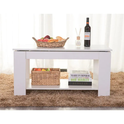 Table basse moderne en bois avec plateau relevable