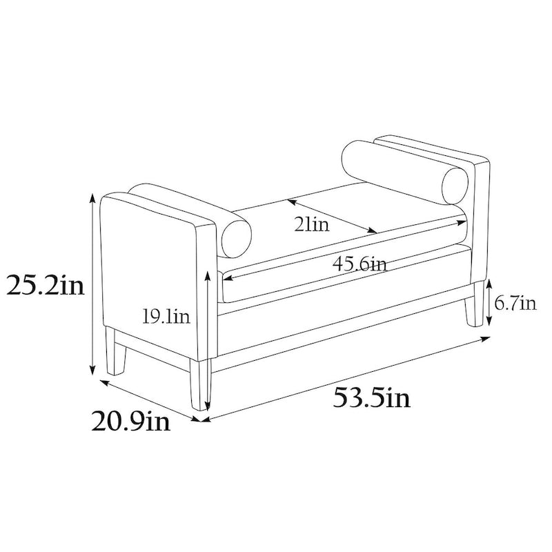 Banquette élégante et capitonnée pour le pied de lit et le salon