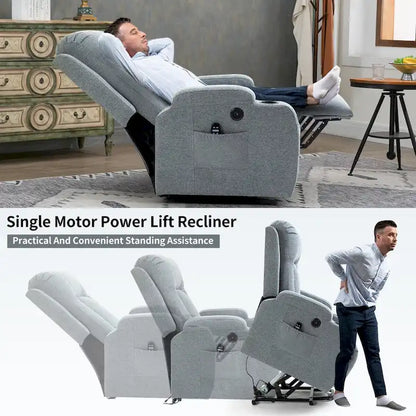 Fauteuil inclinable électrique avec massage à 8 points, chauffage lombaire et porte-gobelets
