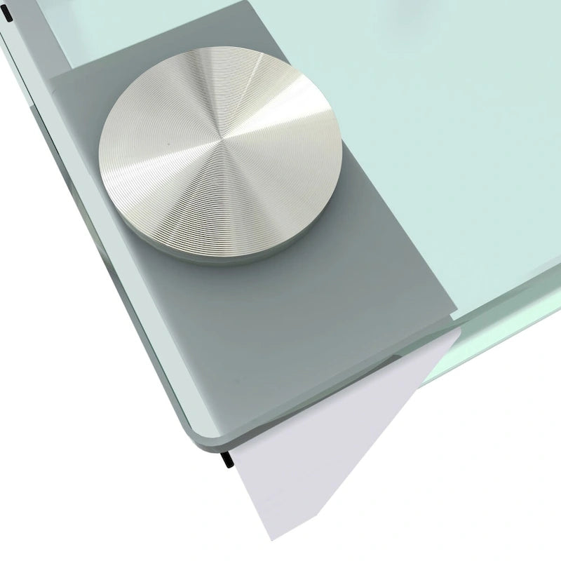 Lot de 2 tables basses rondes en verre à deux niveaux, idéales pour un coin chambre ou un salon. Couleur : noir.