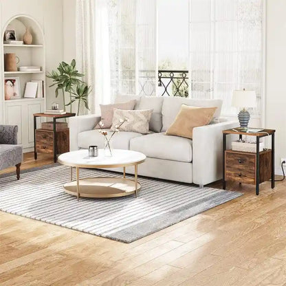 Table d'appoint avec station de recharge - 40 cm (P) x 40 cm (L) x 61 cm (H)