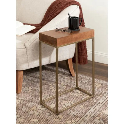 Table d'appoint fine en bois et métal Kate et Laurel Karlsen
