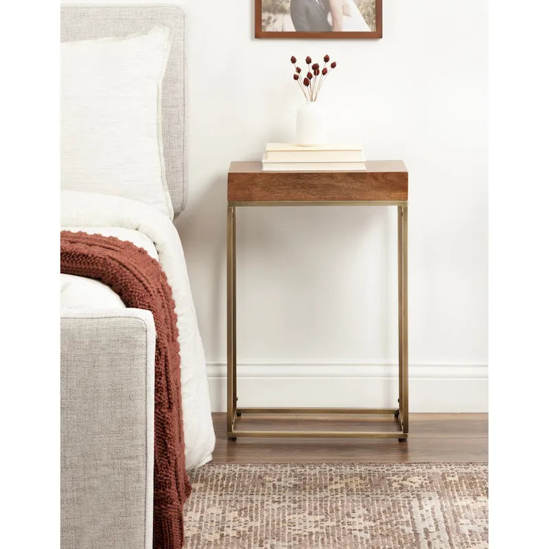 Table d'appoint fine en bois et métal Kate et Laurel Karlsen