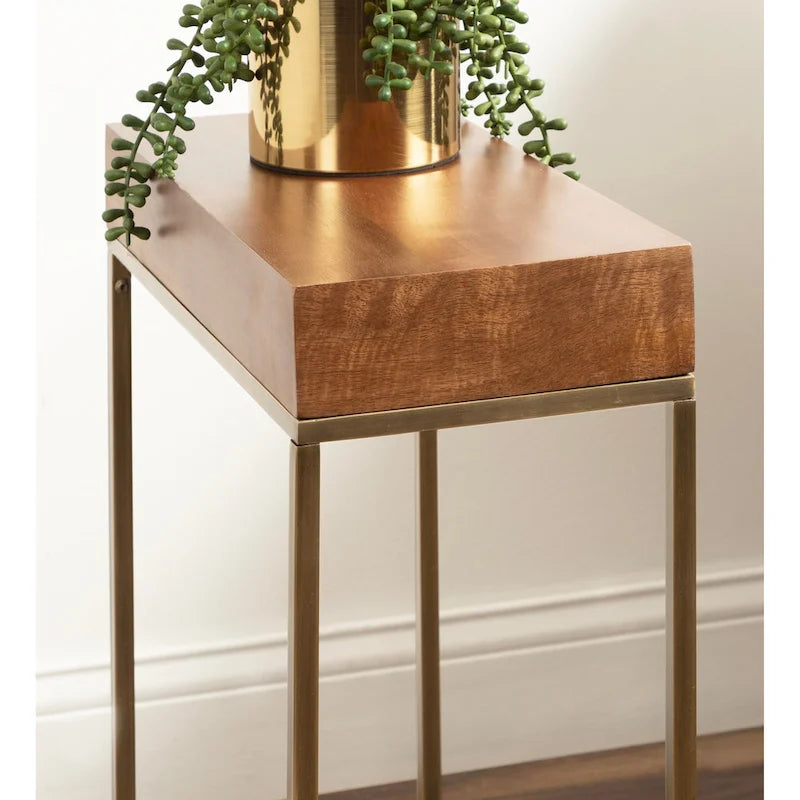 Table d'appoint fine en bois et métal Kate et Laurel Karlsen