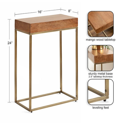 Table d'appoint fine en bois et métal Kate et Laurel Karlsen