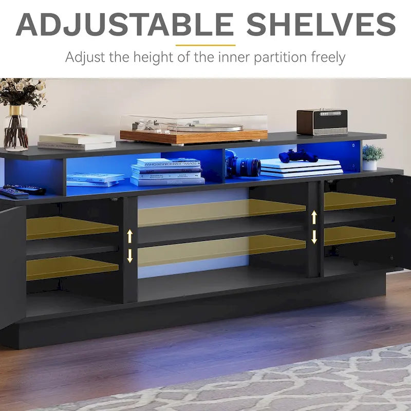 Meuble TV moderne Moasis pour téléviseurs jusqu'à 75 pouces - 15,7 cm (P) x 70 cm (L) x 25,1 cm (H)