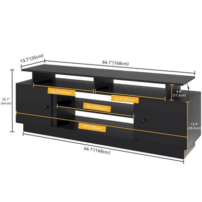 Meuble TV moderne Moasis pour téléviseurs jusqu'à 75 pouces - 15,7 cm (P) x 70 cm (L) x 25,1 cm (H)