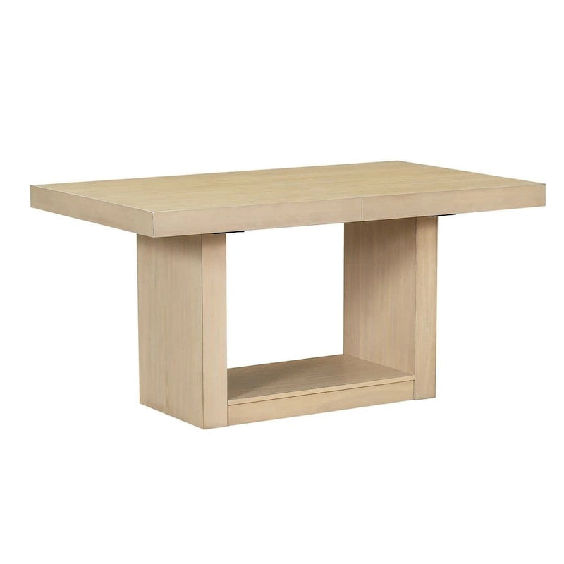 Ensemble de salle à manger contemporain extensible en bois 6 pièces avec banc rembourré et 4 chaises