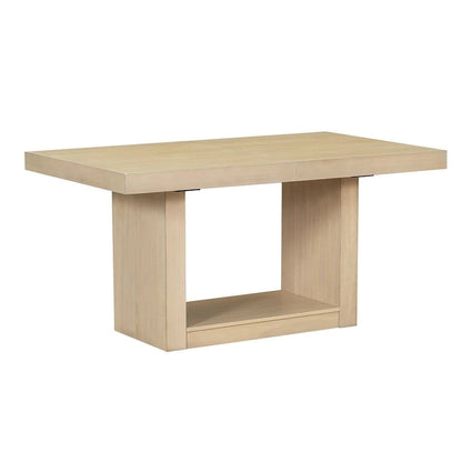 Ensemble de salle à manger contemporain extensible en bois 6 pièces avec banc rembourré et 4 chaises