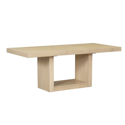 Ensemble de salle à manger contemporain extensible en bois 6 pièces avec banc rembourré et 4 chaises