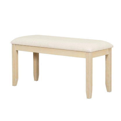 Ensemble de salle à manger contemporain extensible en bois 6 pièces avec banc rembourré et 4 chaises