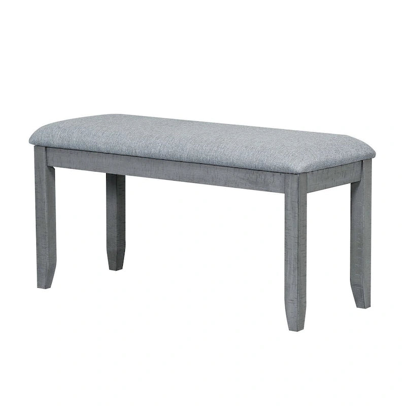 Ensemble de salle à manger contemporain extensible en bois 6 pièces avec banc rembourré et 4 chaises