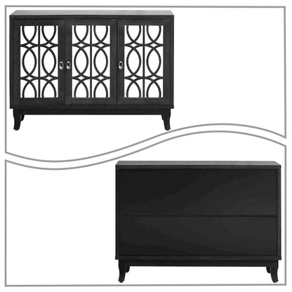 Buffet moderne et élégant en bois avec trois portes d'armoires à miroir