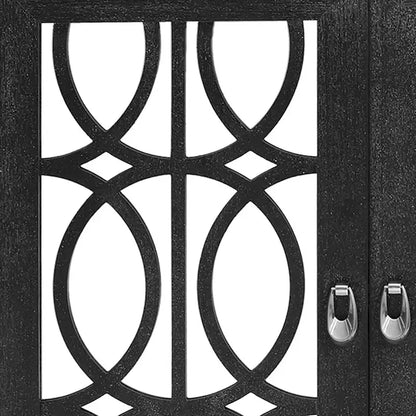 Buffet moderne et élégant en bois avec trois portes d'armoires à miroir