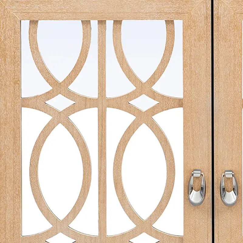 Buffet moderne et élégant en bois avec trois portes d'armoires à miroir