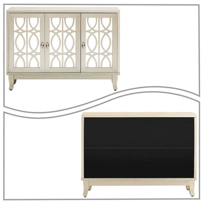 Buffet moderne et élégant en bois avec trois portes d'armoires à miroir