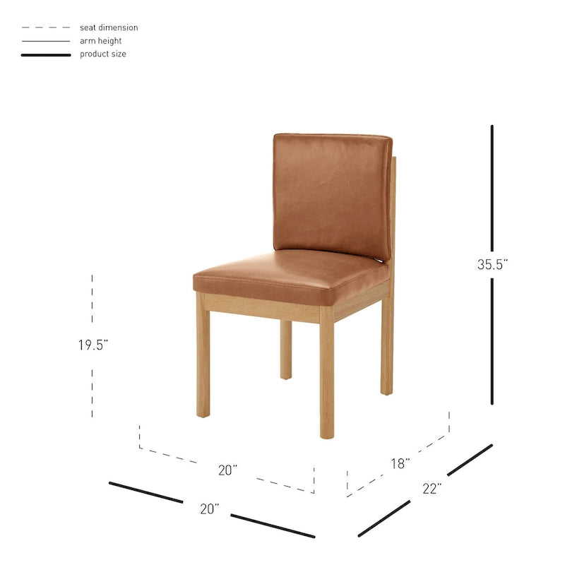 Chaise de salle à manger Melvin en similicuir (lot de 2)