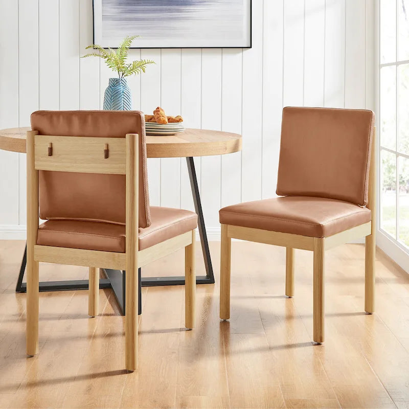 Chaise de salle à manger Melvin en similicuir (lot de 2)