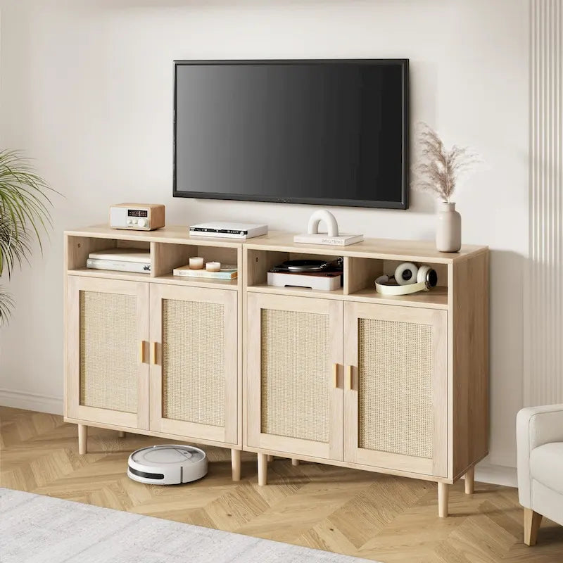 Buffet moderne en rotin Eie - 62,9 cm (P) x 15,7 cm (L) x 36,2 cm (H)