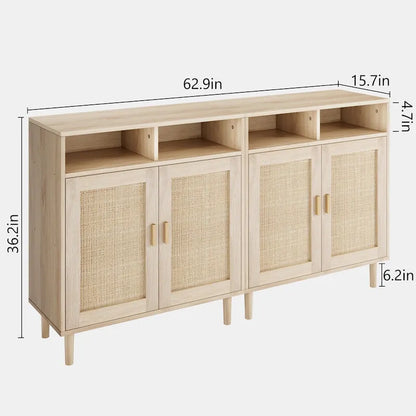 Buffet moderne en rotin Eie - 62,9 cm (P) x 15,7 cm (L) x 36,2 cm (H)