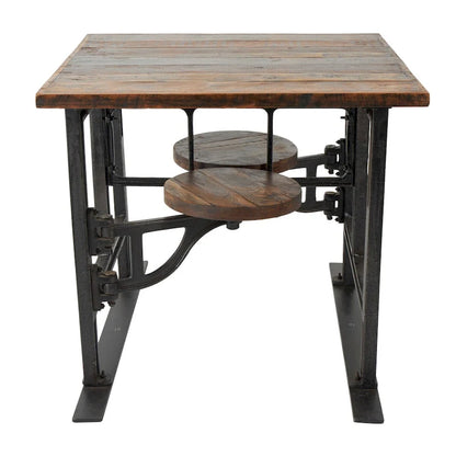 Table de salle à manger en teck avec chaises intégrées - Marron - Roche River Decor