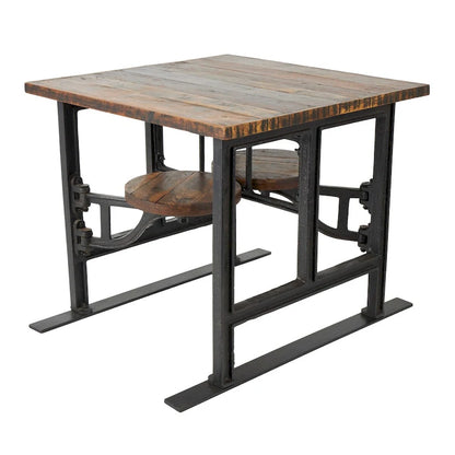 Table de salle à manger en teck avec chaises intégrées - Marron - Roche River Decor