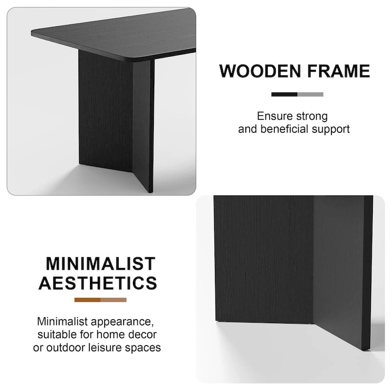 Table de salle à manger carrée en bois massif pour 6 à 8 personnes, style nordique