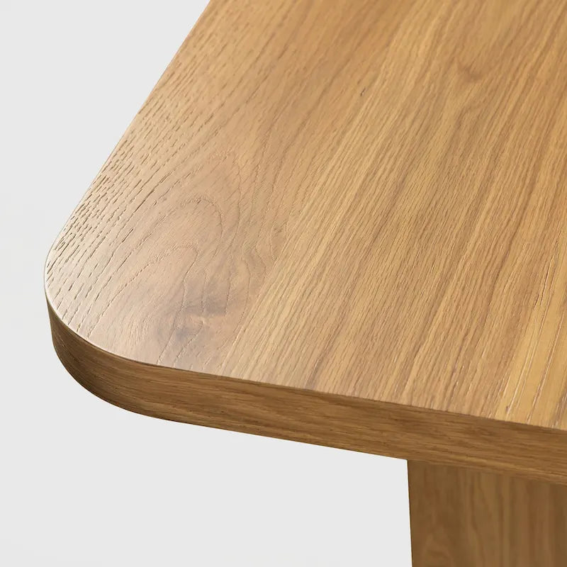 Table de salle à manger carrée en bois massif pour 6 à 8 personnes, style nordique