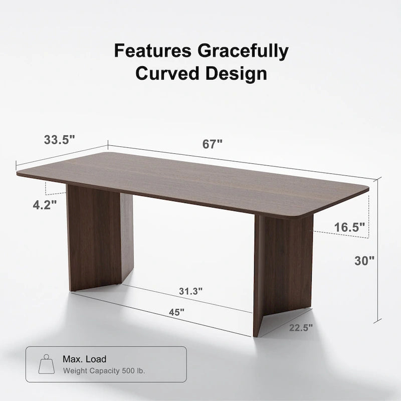 Table de salle à manger carrée en bois massif pour 6 à 8 personnes, style nordique