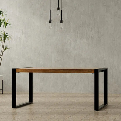 Table de salle à manger rectangulaire moderne industrielle WyndenHall Phobe 66 po x 40 po - 66 pouces de large