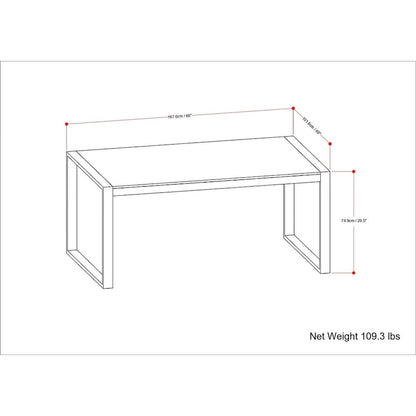 Table de salle à manger rectangulaire moderne industrielle WyndenHall Phobe 66 po x 40 po - 66 pouces de large