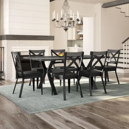 Ensemble de salle à manger 7 pièces Amisco Leonie (table en bois) et chaises Snyder