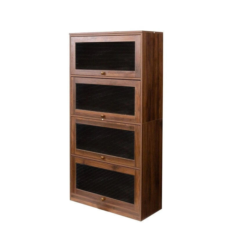 Armoire de rangement de bureau moderne avec portes vitrées, bibliothèque anti-poussière
