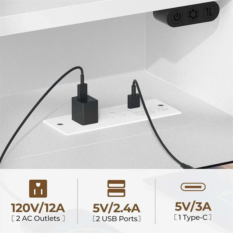 Bureau d'ordinateur 39 pouces avec éclairage LED