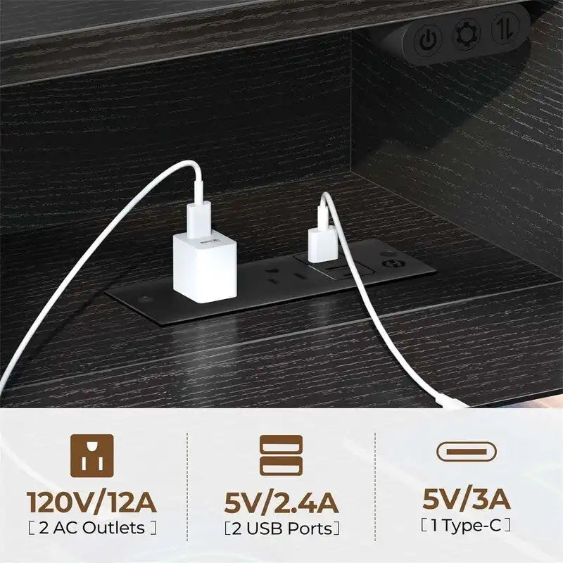 Bureau d'ordinateur 39 pouces avec éclairage LED