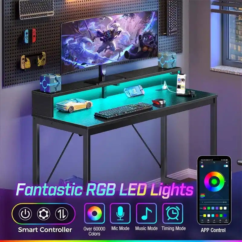 Bureau d'ordinateur 39 pouces avec éclairage LED