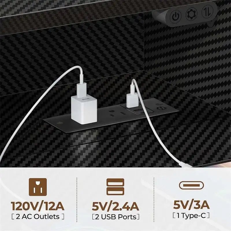 Bureau d'ordinateur 39 pouces avec éclairage LED