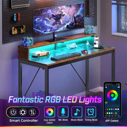 Bureau d'ordinateur 39 pouces avec éclairage LED