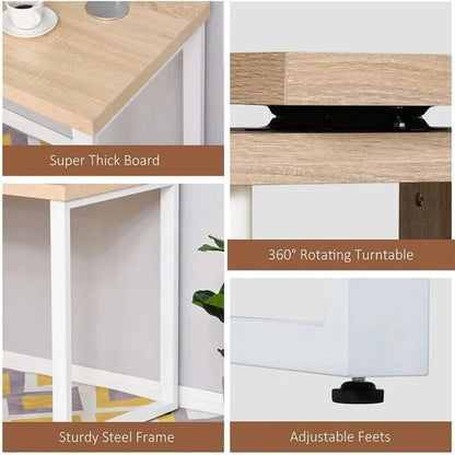 Table en L avec étagères de rangement