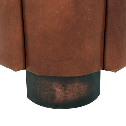 Fauteuil en cuir pleine fleur Madison de Pasargad Home, marron - L 70 x P 76 x H 69 cm