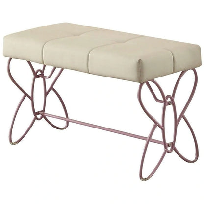 Banc blanc et violet clair 32 x 17 x 19
