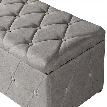 Pouf de rangement rectangulaire en velours court avec 2 poufs assortis