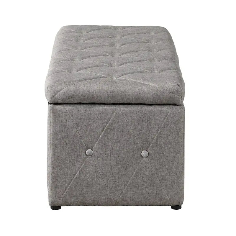 Pouf de rangement rectangulaire en velours court avec 2 poufs assortis