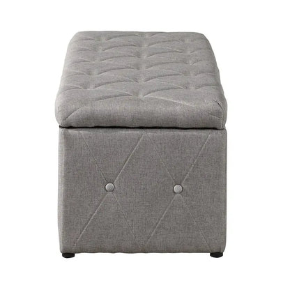 Pouf de rangement rectangulaire en velours court avec 2 poufs assortis