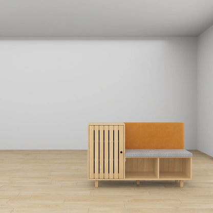 Organisateur de chaussures d'entrée chic avec banc et dossier moelleux - 47,2