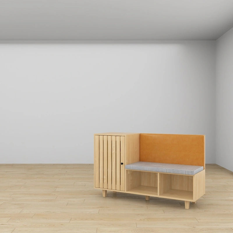 Organisateur de chaussures d'entrée chic avec banc et dossier moelleux - 47,2